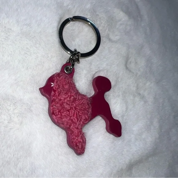Rare Vintage Coach Pink French Poodle Keyring - Picture 3 of 4